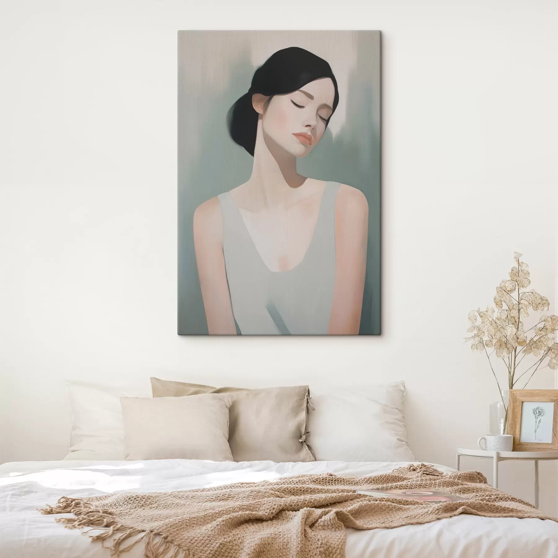  Schilderijen Een meisje met haar ogen dicht s47341