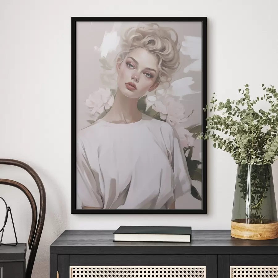 Fotobehang Portret van een meisje in een T-shirt f47340