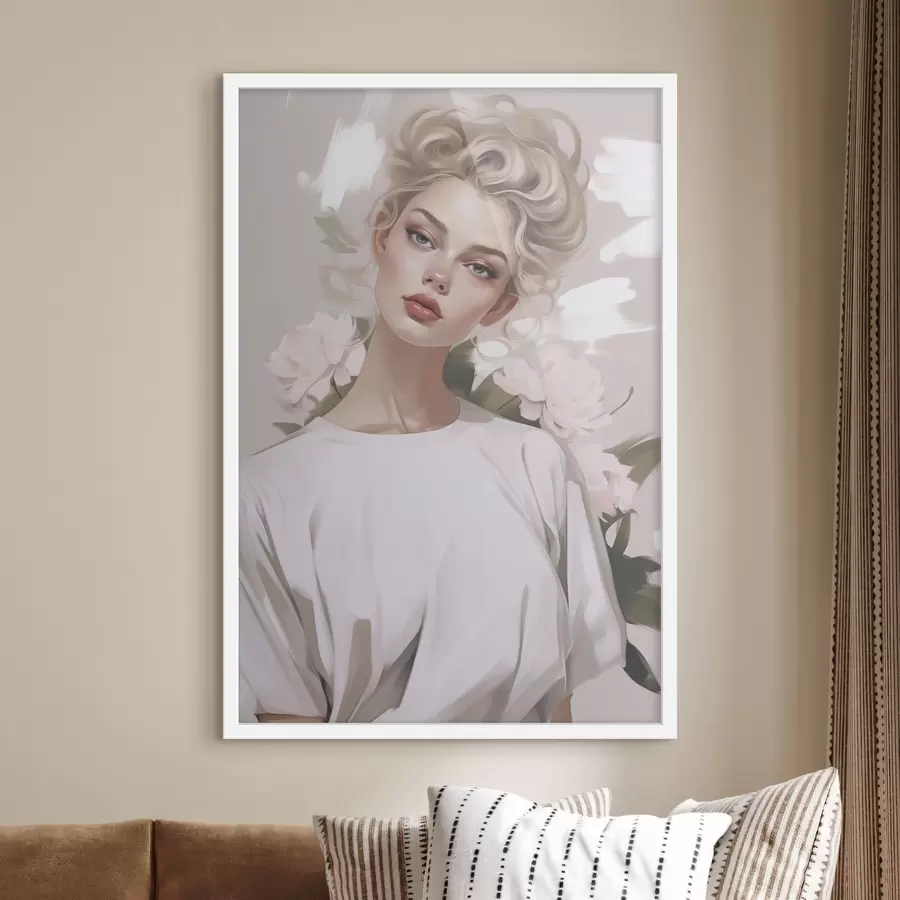 Fotobehang Portret van een meisje in een T-shirt f47340