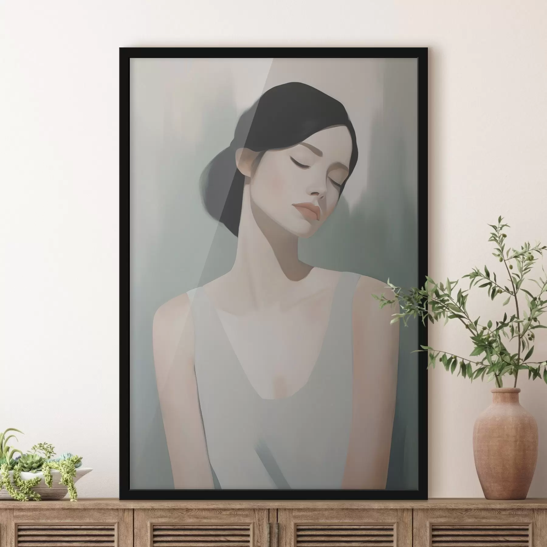 Fotobehang Een meisje met gesloten ogen f47341