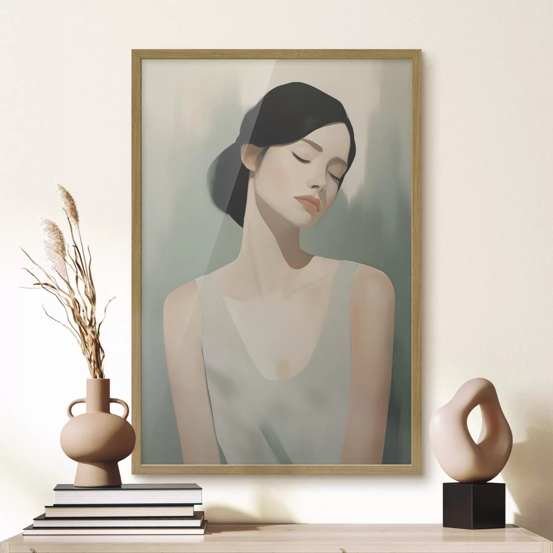 Fotobehang Een meisje met gesloten ogen f47341