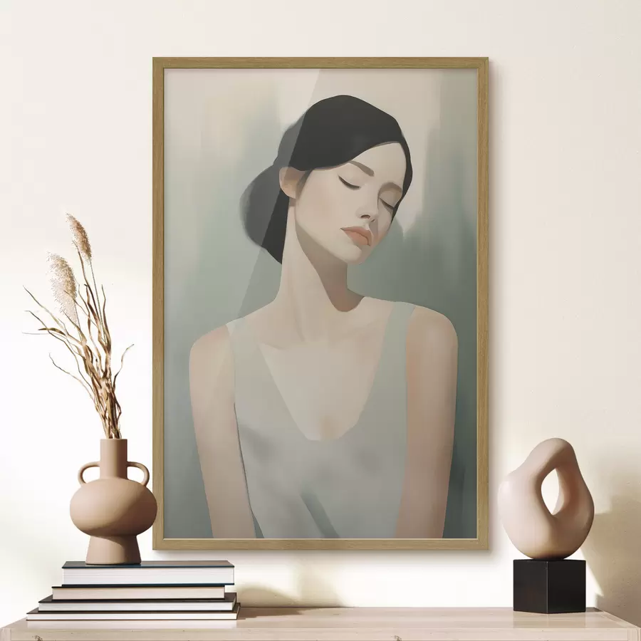 Fotobehang Een meisje met gesloten ogen f47341