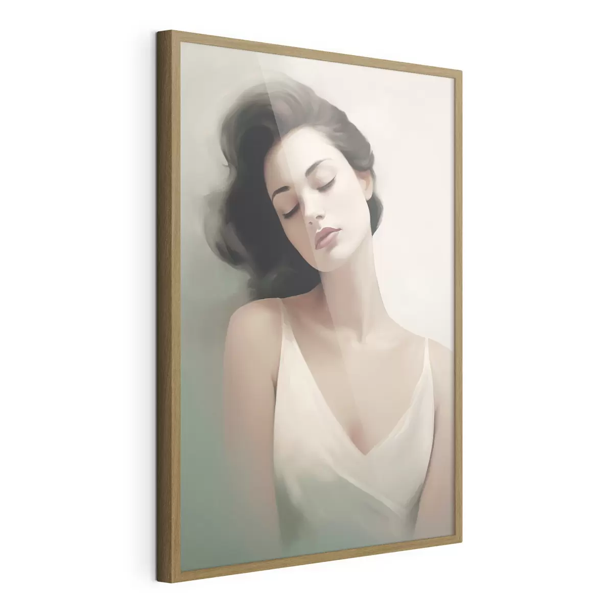 Poster Portret van een meisje met gesloten ogen f47342