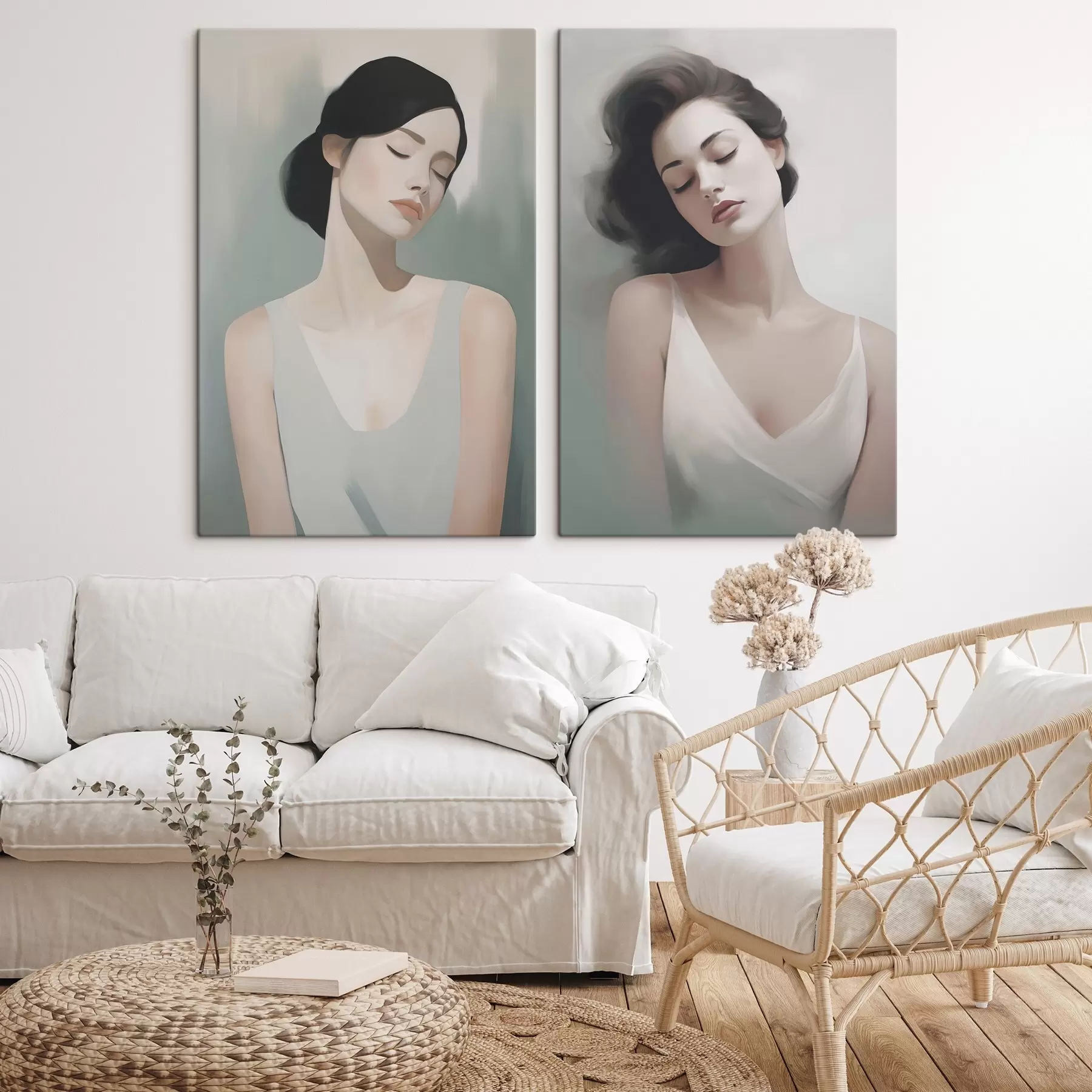  Schilderijen Een meisje met gesloten ogen m01188