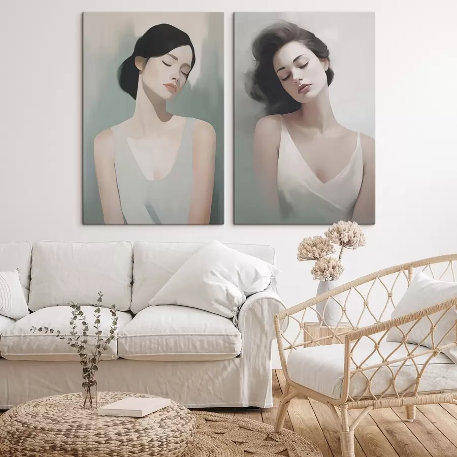  Schilderijen Een meisje met gesloten ogen m01188