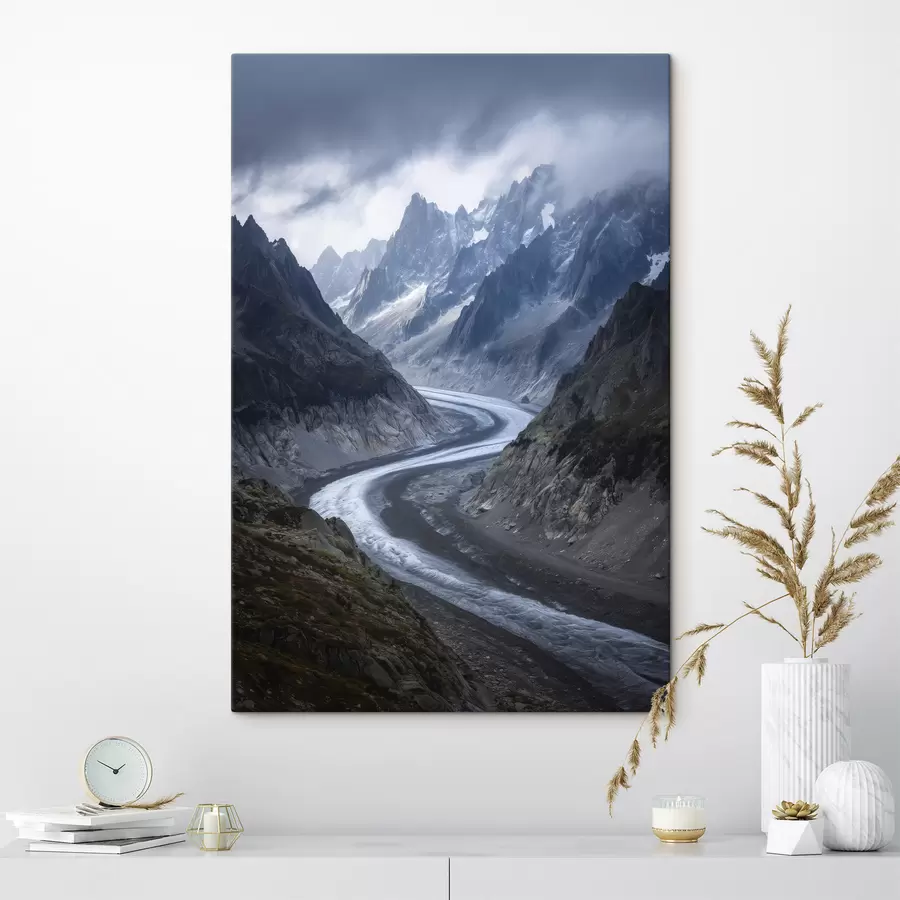  Schilderijen berglandschap met wolken s47142