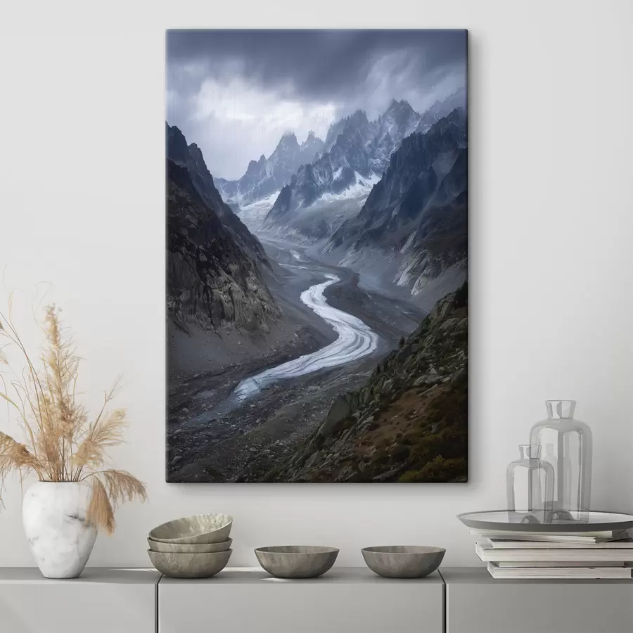  Schilderijen berglandschap met wolken s47143