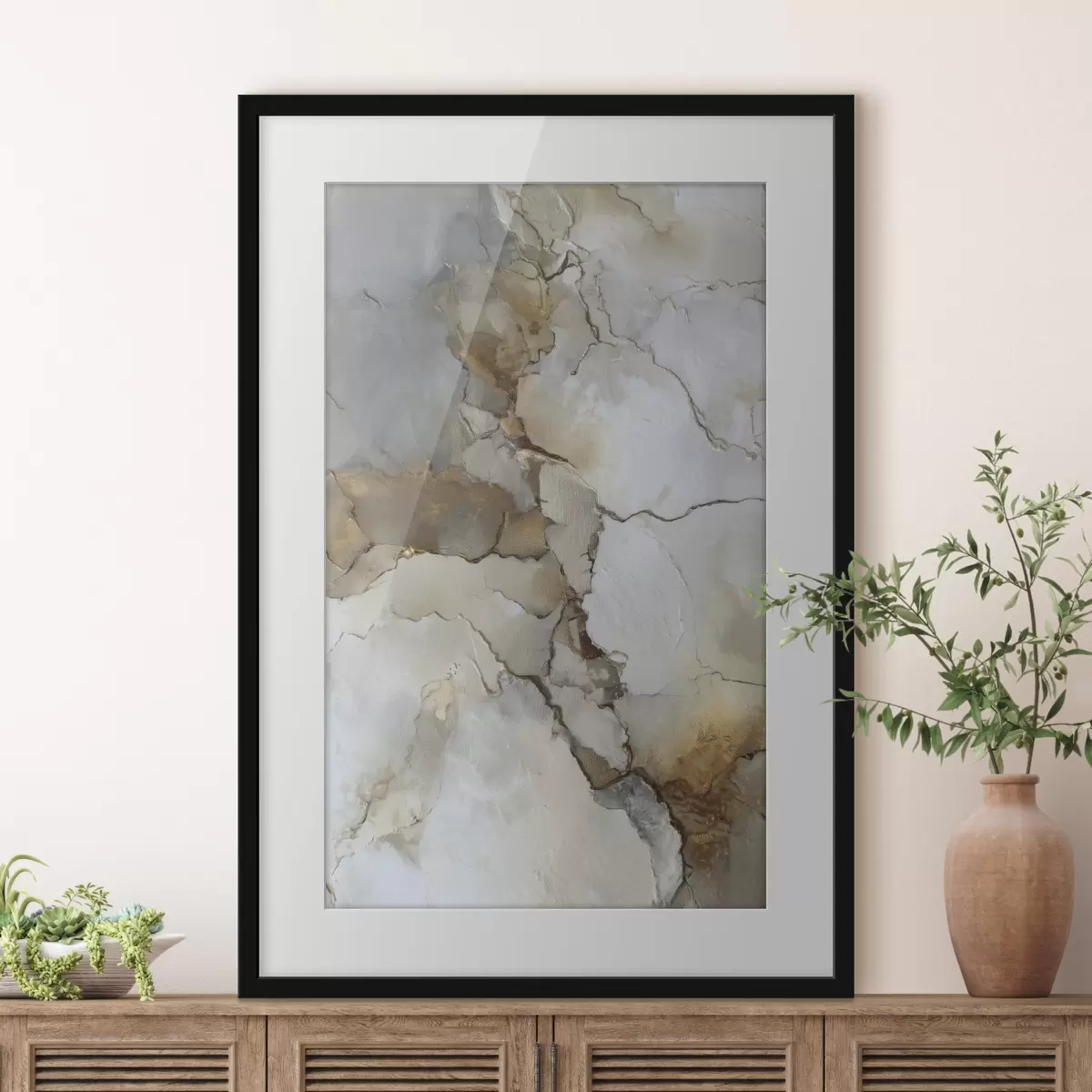 Poster imitatie van abstracte textuur met scheuren f47117