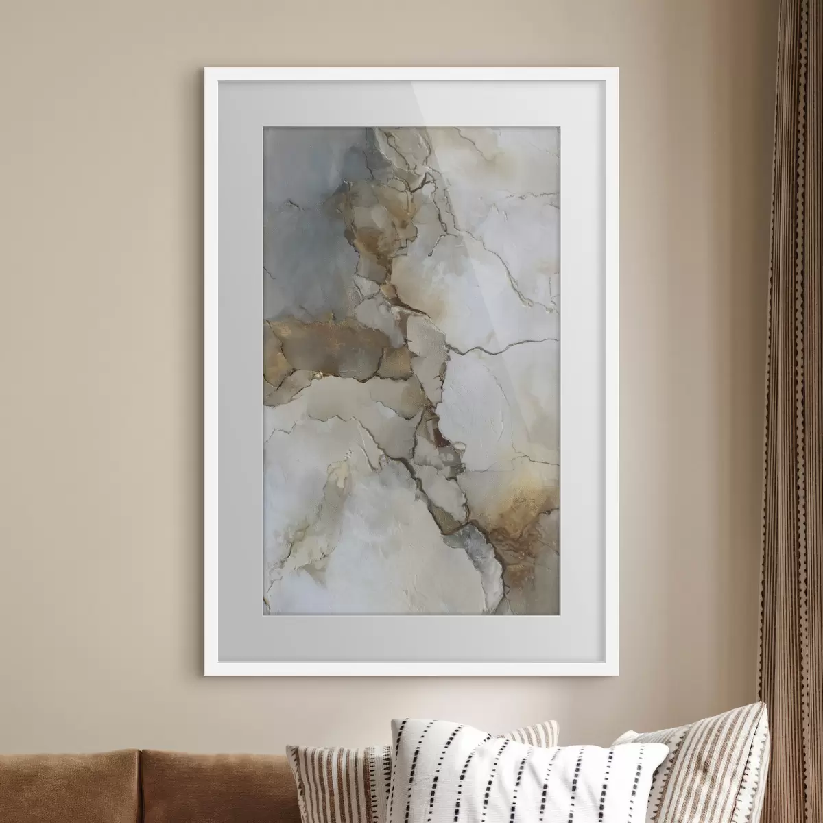 Poster imitatie van abstracte textuur met scheuren f47117