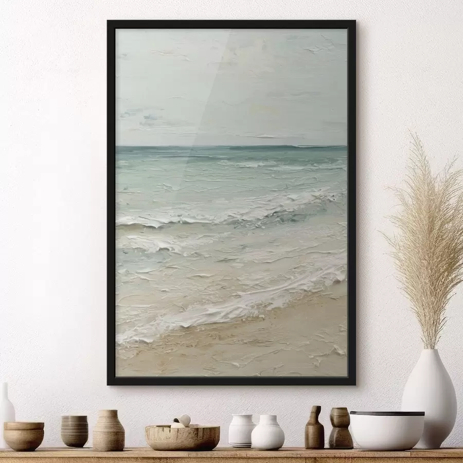 Fotobehang kust in de stijl van een olieverfschilderij f47120