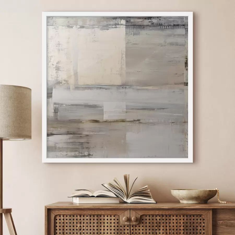 Fotobehang hedendaagse abstractie in ingetogen tinten f47121