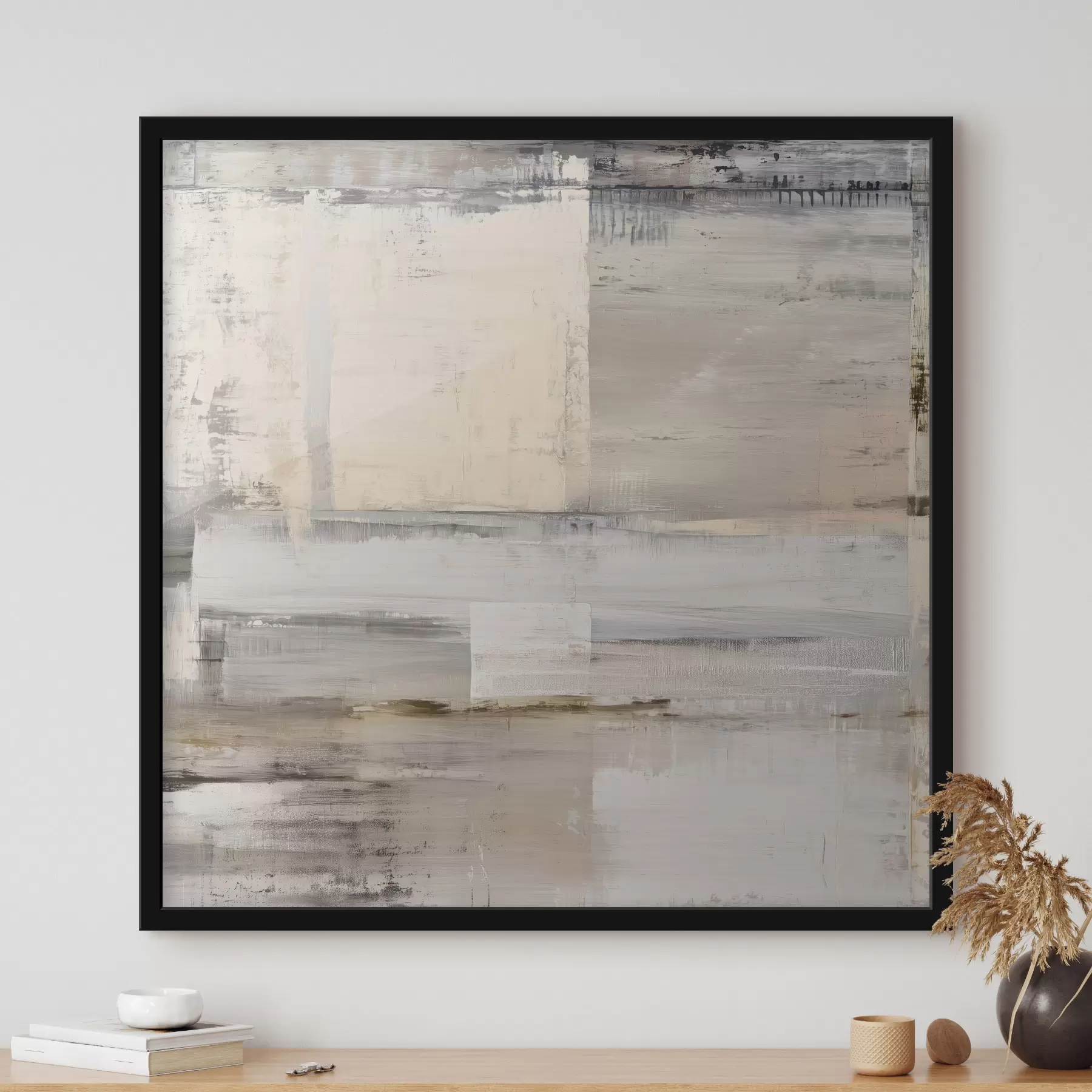 Fotobehang hedendaagse abstractie in ingetogen tinten f47121