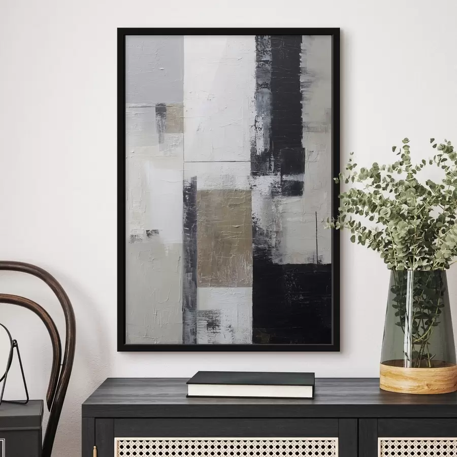 Fotobehang hedendaagse abstractie in contrasterende kleuren f47133