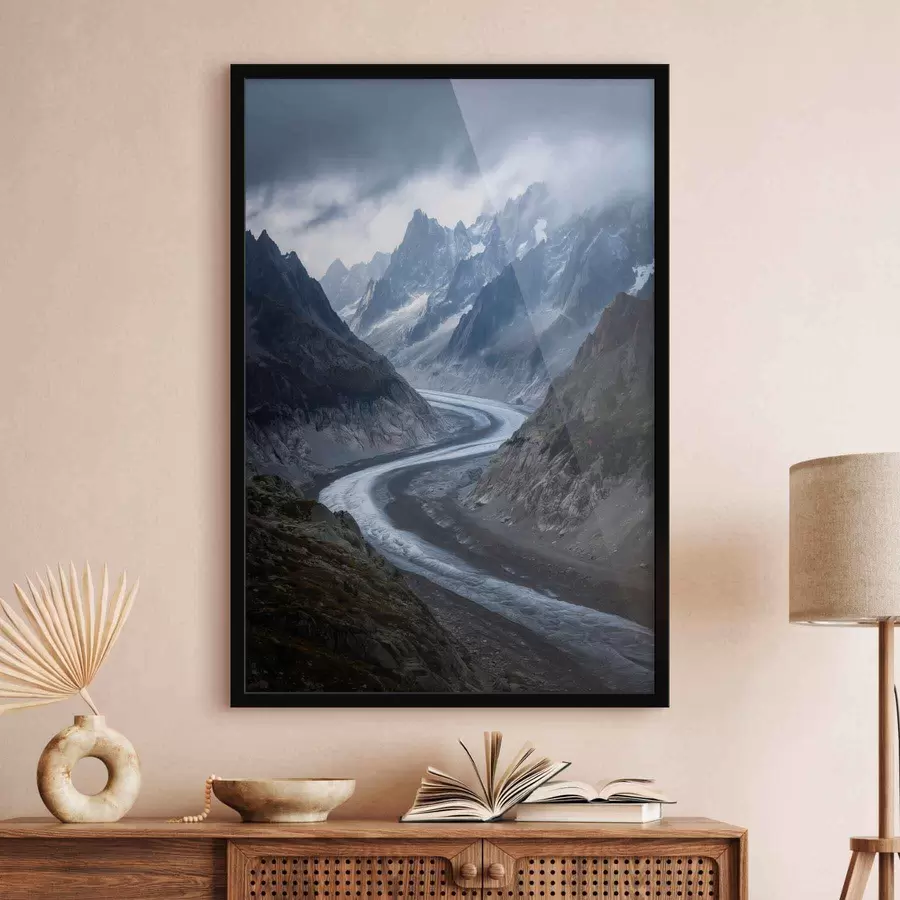 Fotobehang berglandschap met wolken f47142