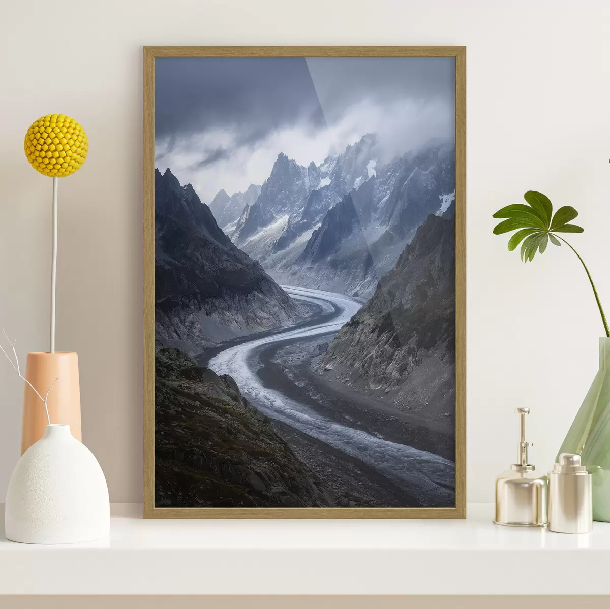 Poster berglandschap met wolken f47142