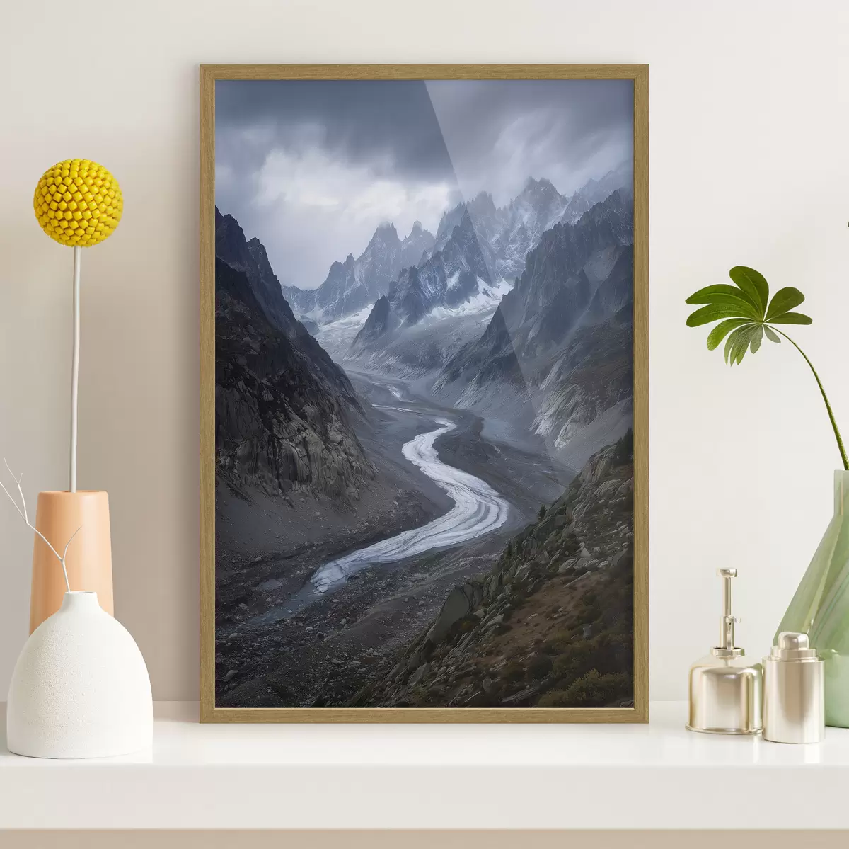 Poster berglandschap met wolken f47143