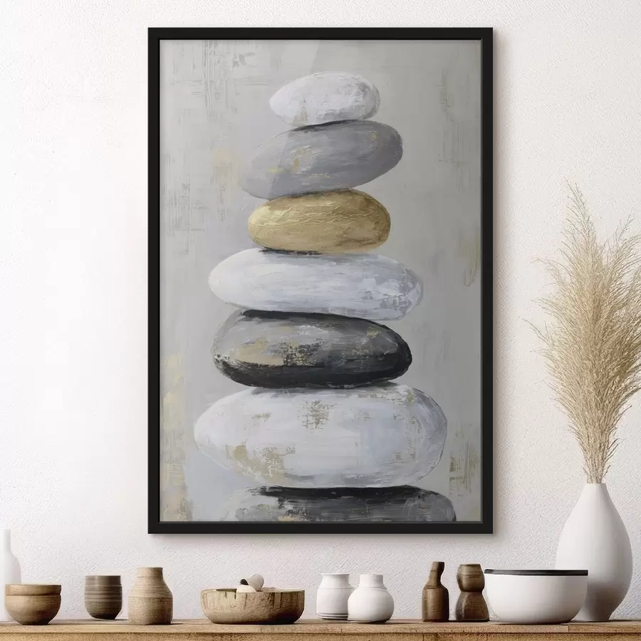 Fotobehang grote stenen in de stijl van schilderkunst f47235