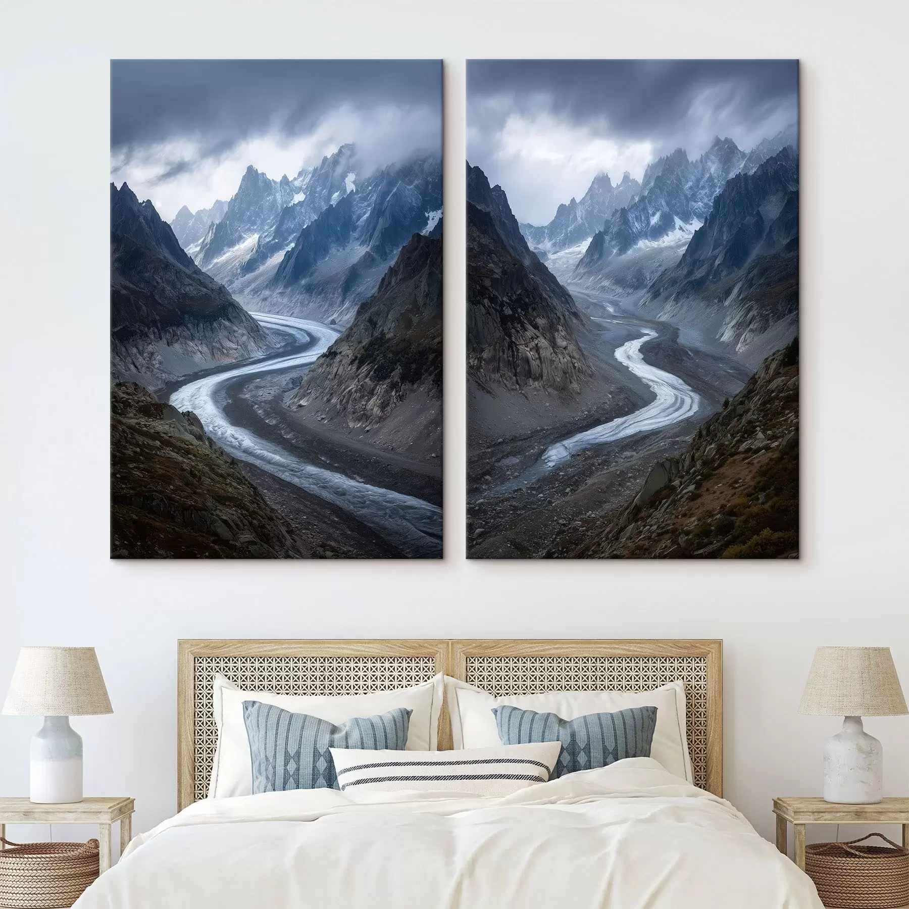  Schilderijen berglandschap met wolken m01180