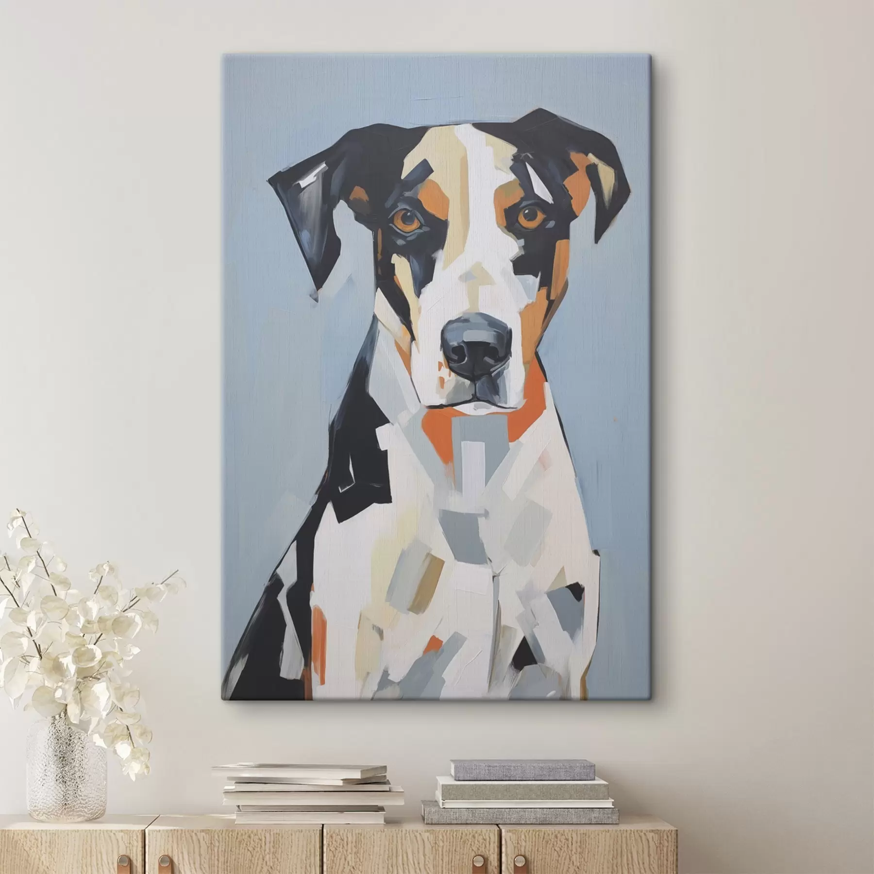  Schilderijen Abstract portret van een hond s47404