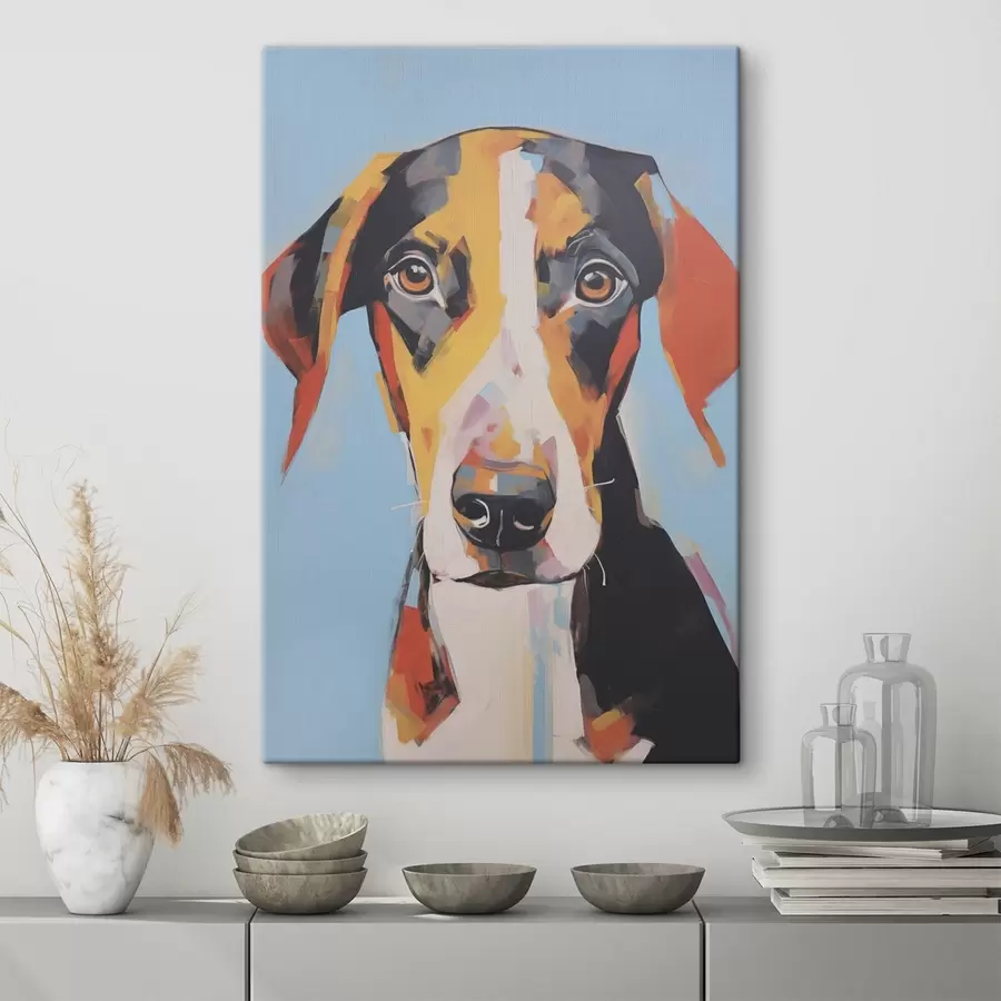  Schilderijen Portret van een hond, imitatie van een schilderij s47405