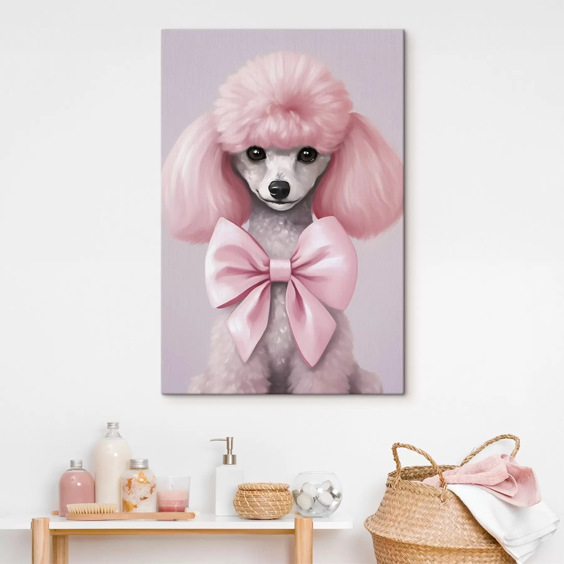  Schilderijen Poedel met strik s47412