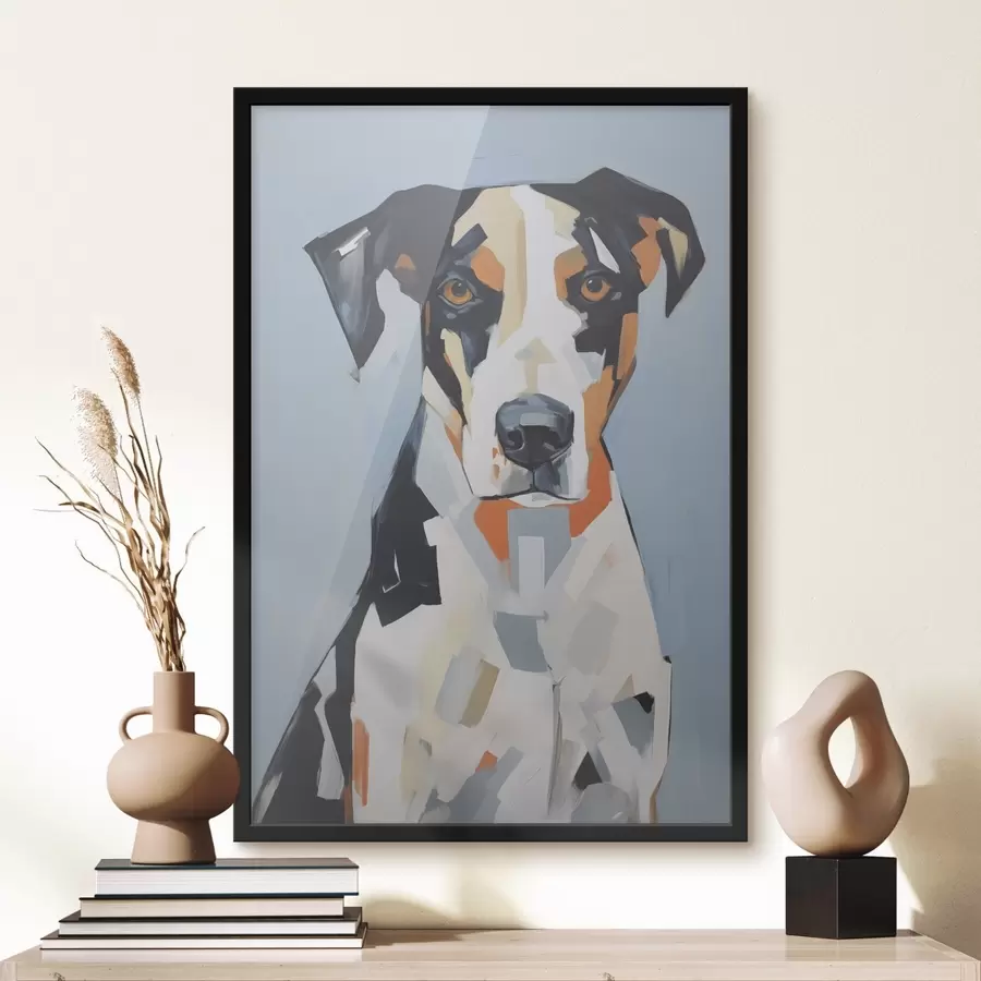 Fotobehang Abstract portret van een hond f47404