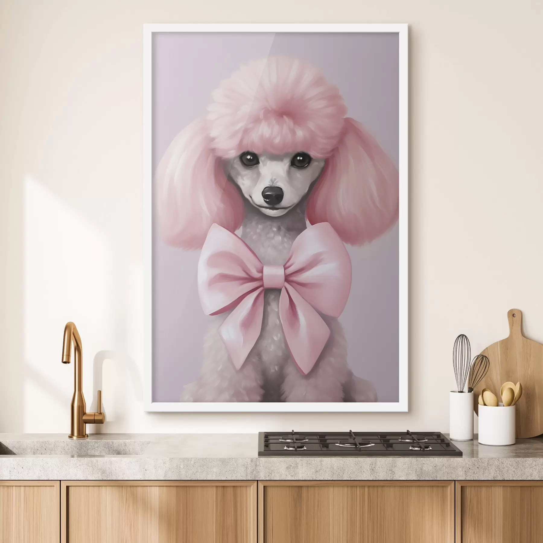 Fotobehang Poedel met strik f47412