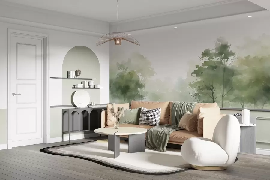 Fotobehang Bomen, landschap w05081