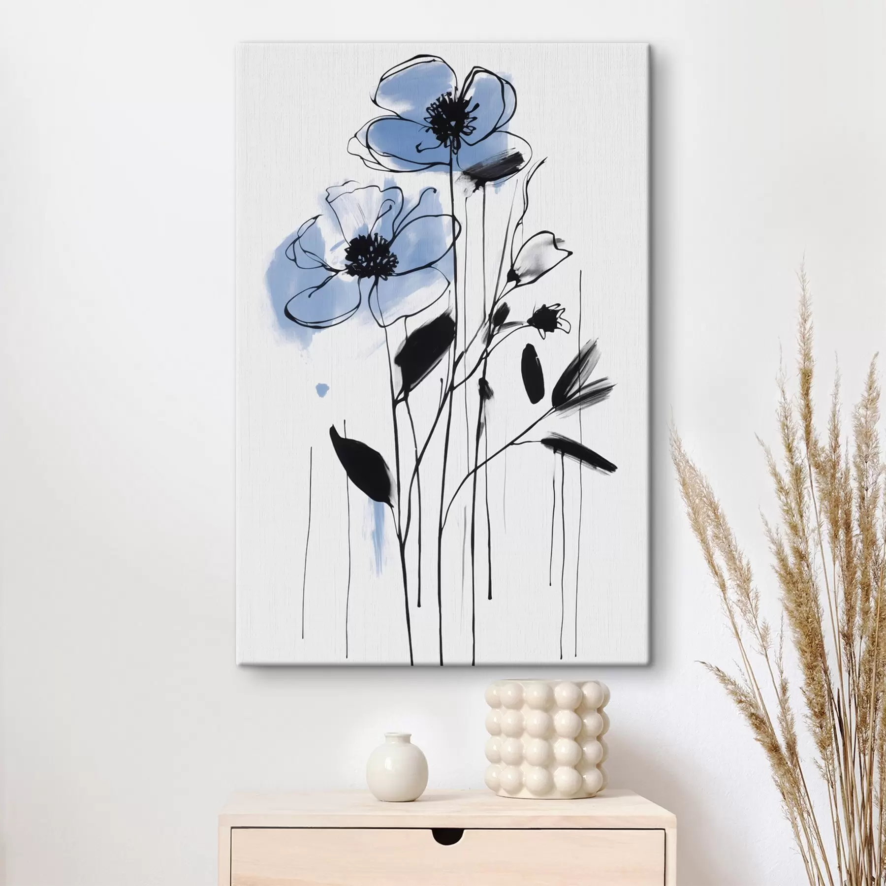  Schilderijen Abstractie met bloemen s47491