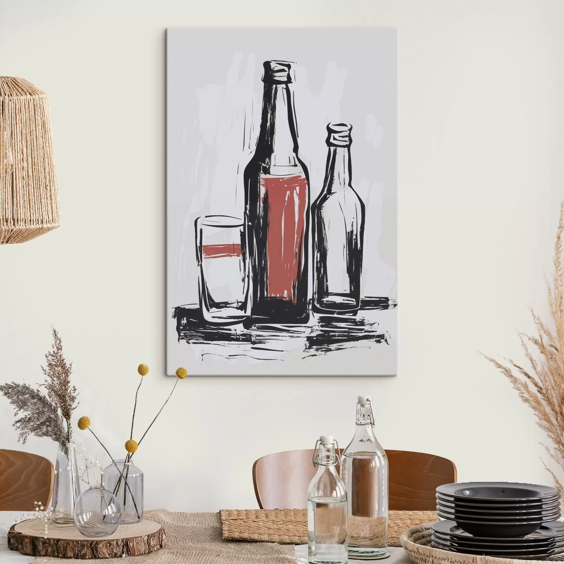  Schilderijen Flessen en glas s47493