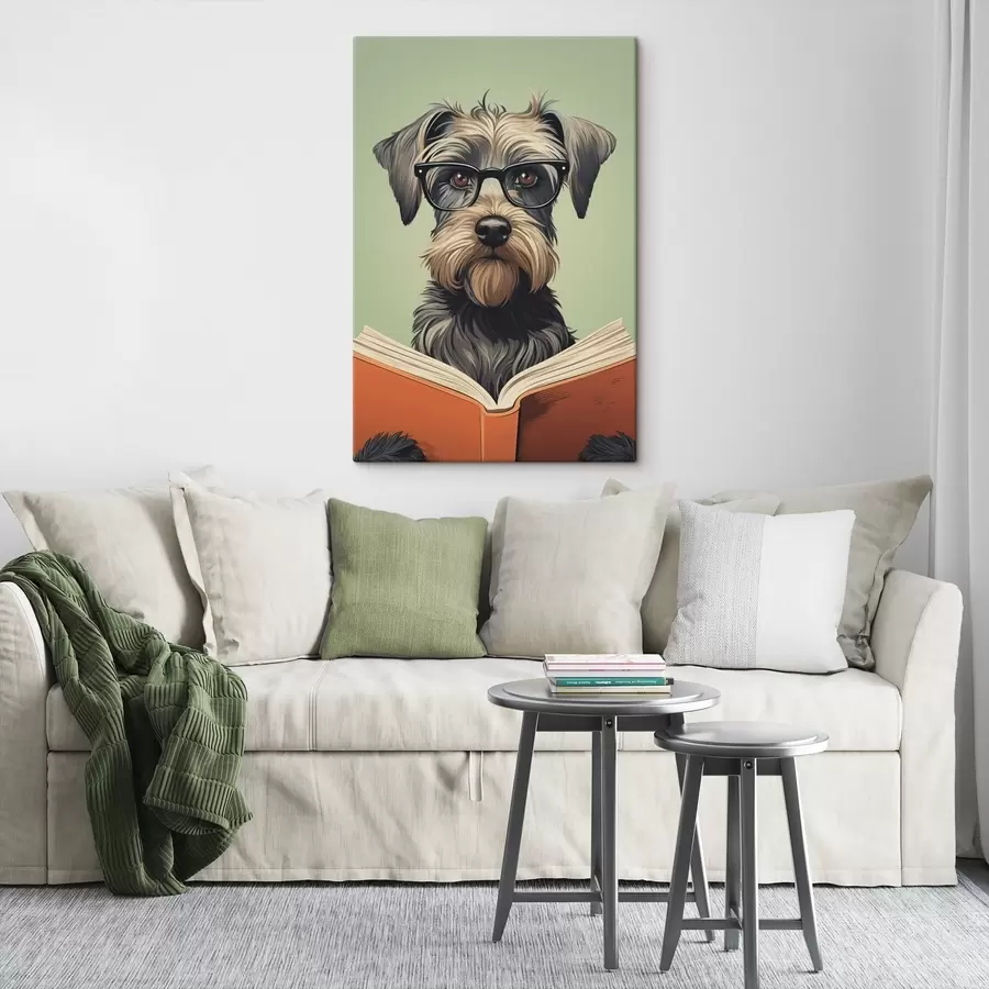  Schilderijen Een hond met een boek s47502