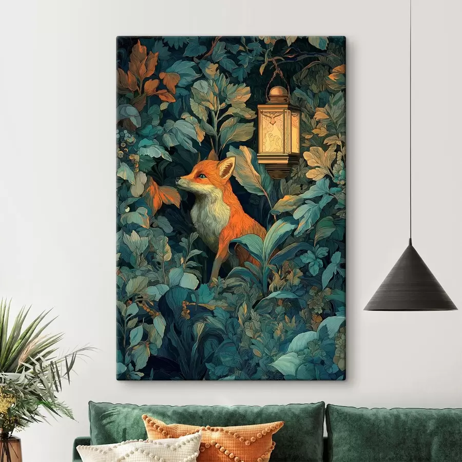  Schilderijen Schattige vos in de bosjes s47107