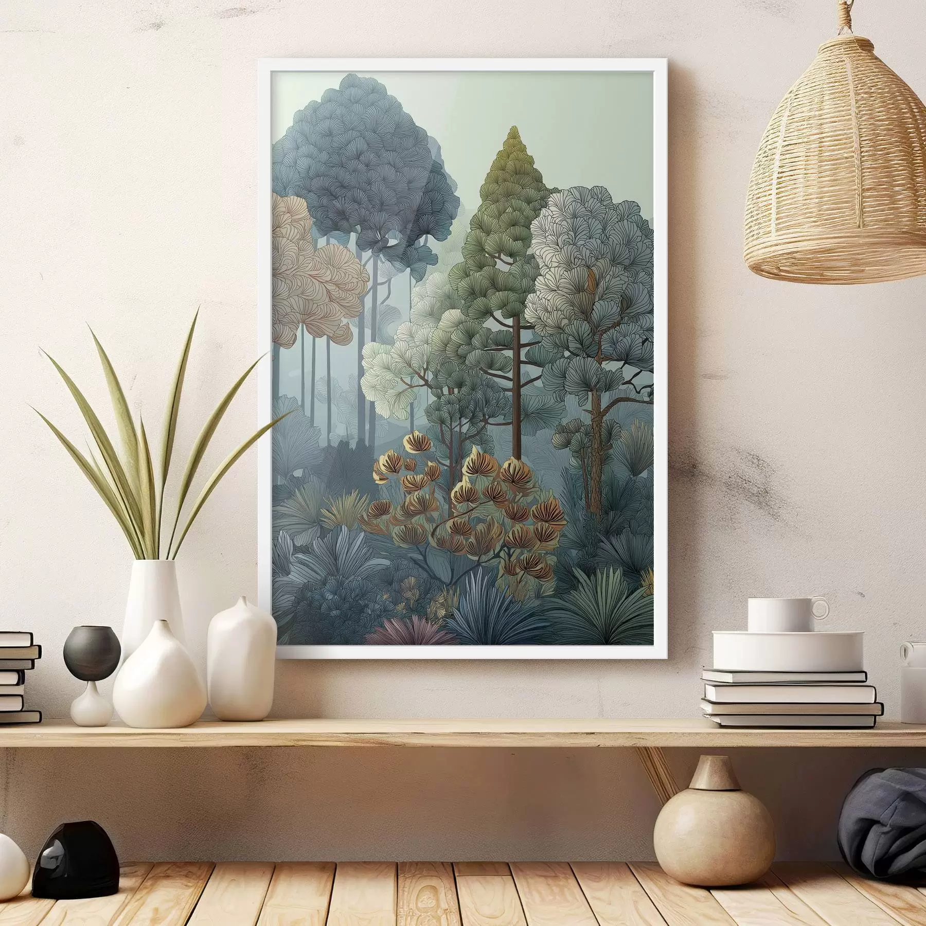 Fotobehang Diversiteit van planten in het bos f47106