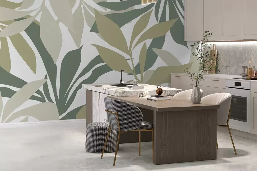 Fotobehang Abstract gebladerte w05136v1