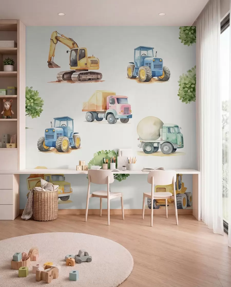 Fotobehang De kleine bouwploeg w05139