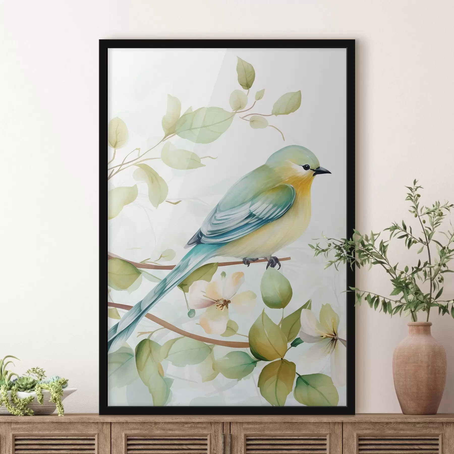 Fotobehang Mees op een tak f46891