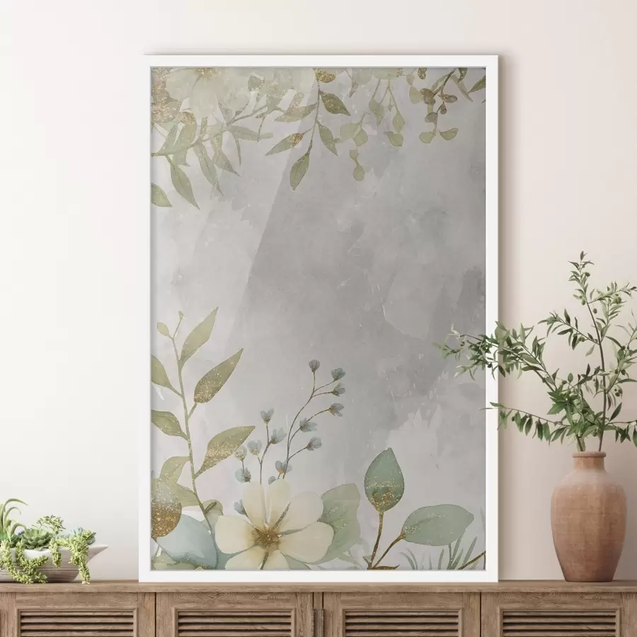 Fotobehang Delicate planten op een lichte achtergrond f46893