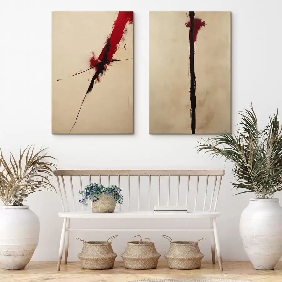  Schilderijen Rode abstractie m01215