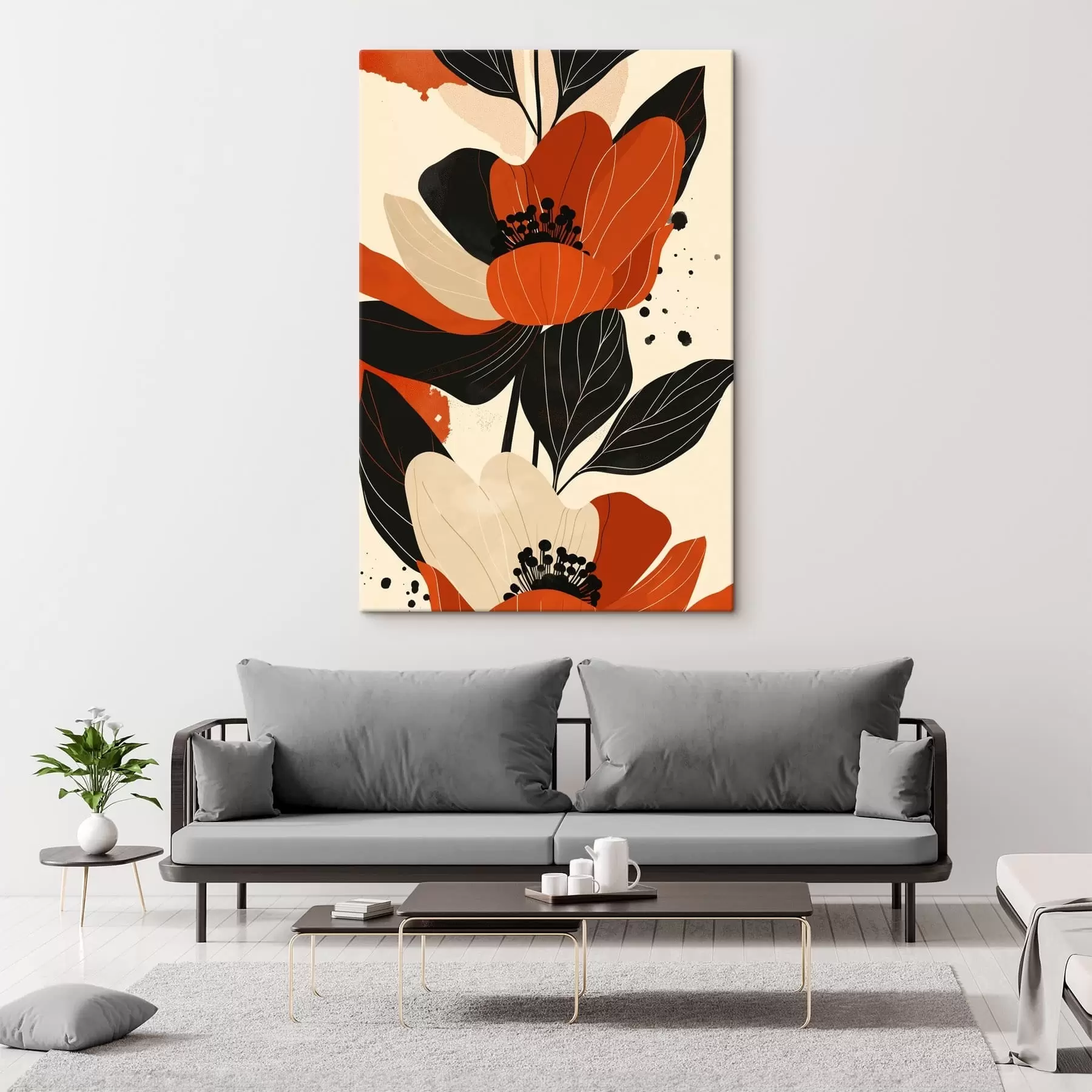  Schilderijen Grote kleurrijke bloemen s47468