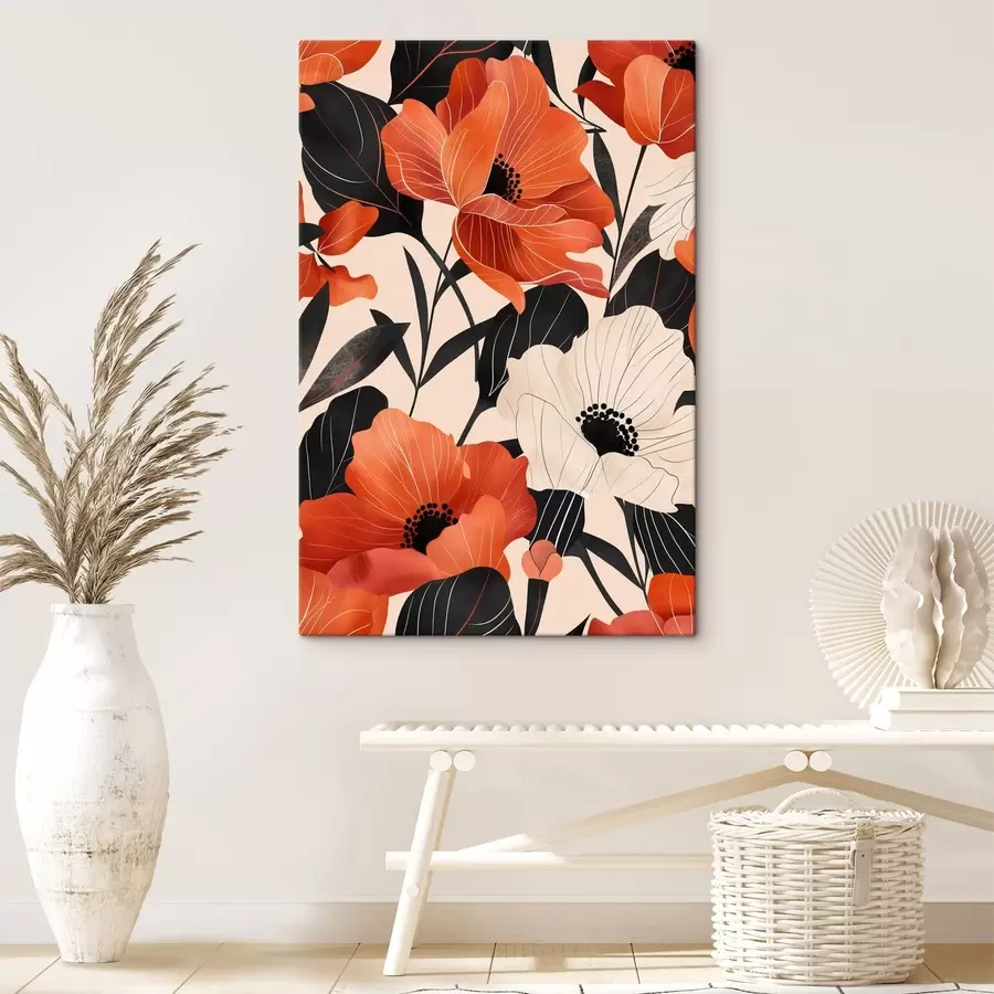  Schilderijen Grote kleurrijke bloemen s47469