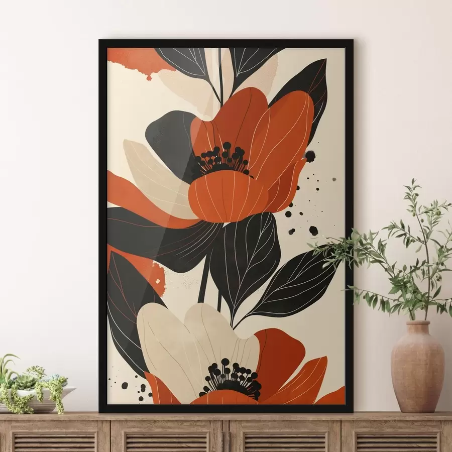 Fotobehang Grote kleurrijke bloemen f47468