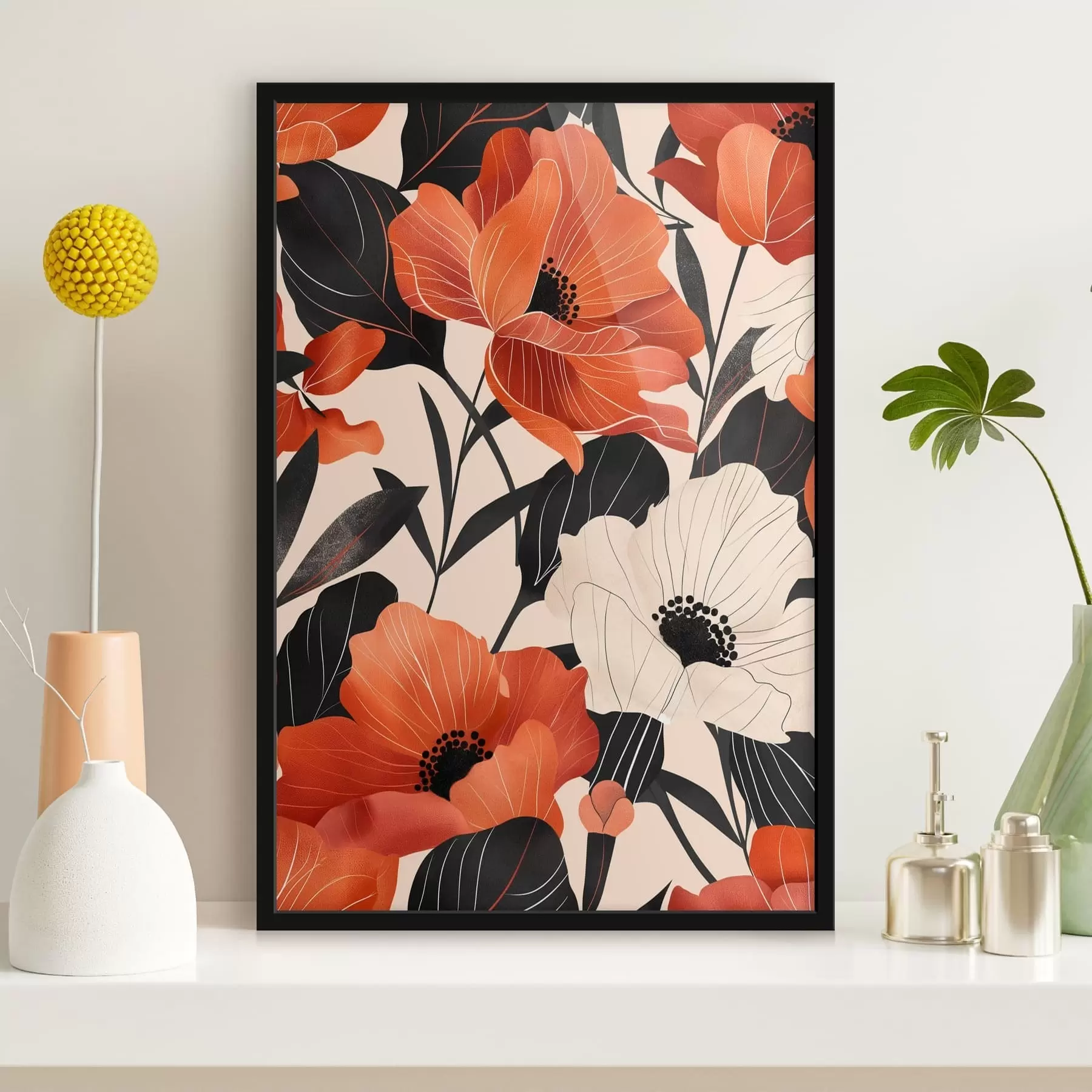 Fotobehang Grote kleurrijke bloemen f47469