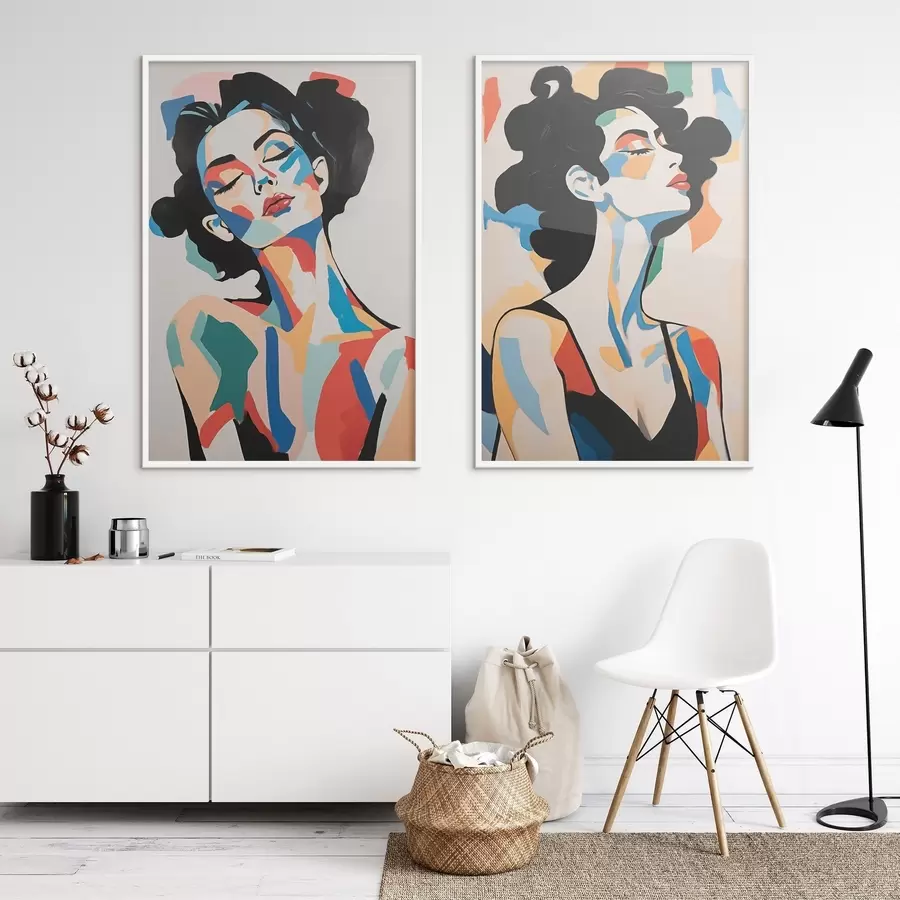 Fotobehang Abstracte portretten van vrouwen d00543