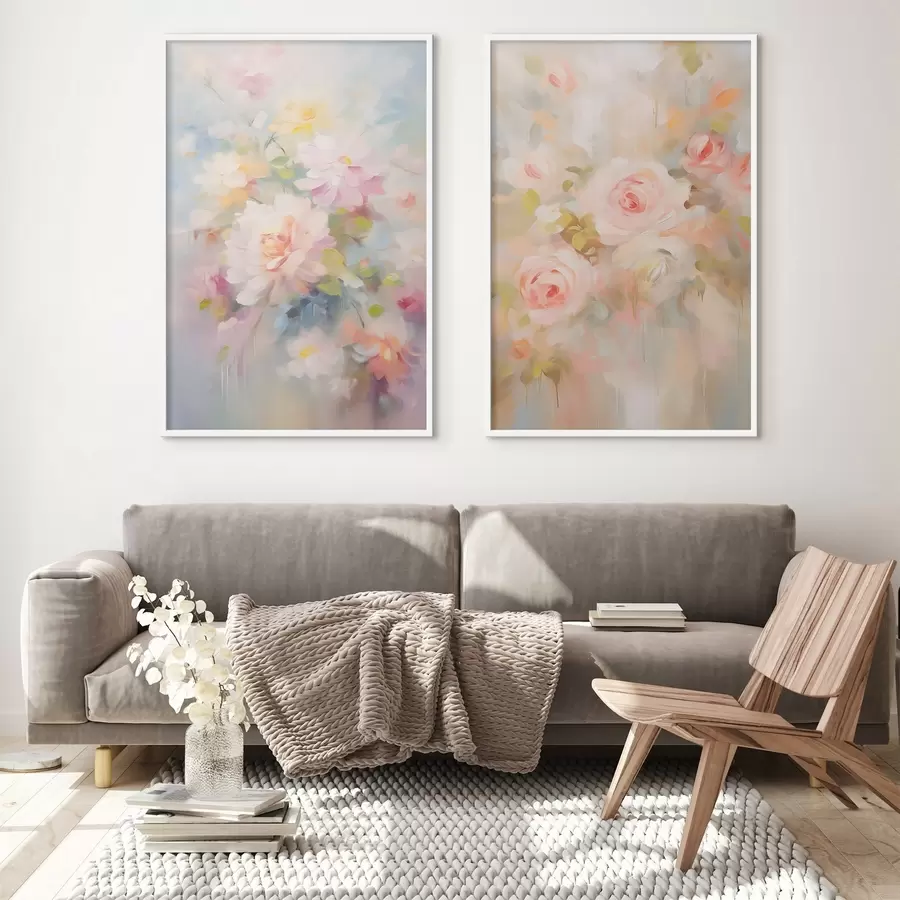 Fotobehang Bloemen imitatieschilderij d00563
