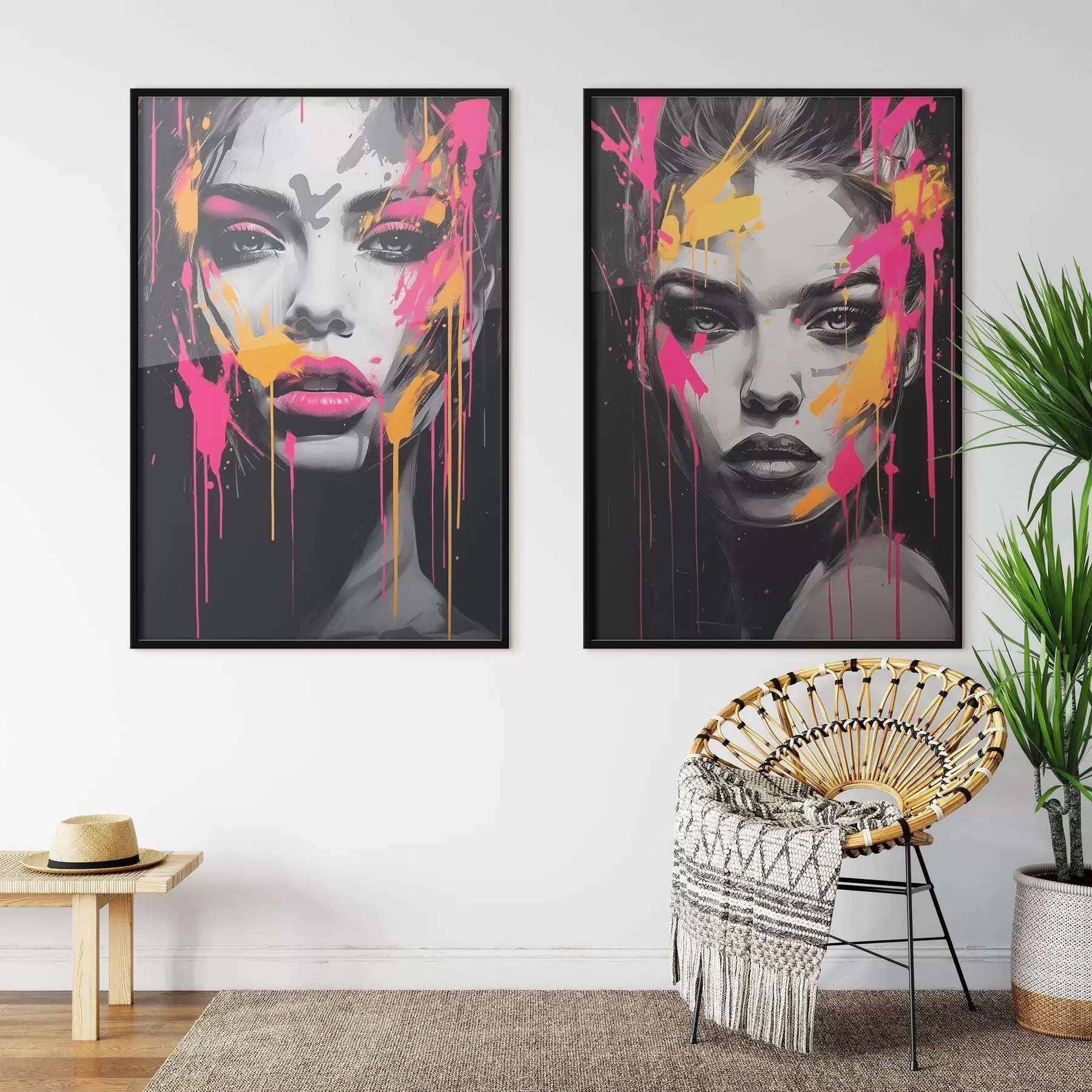 Fotobehang Portretten in verf d00584