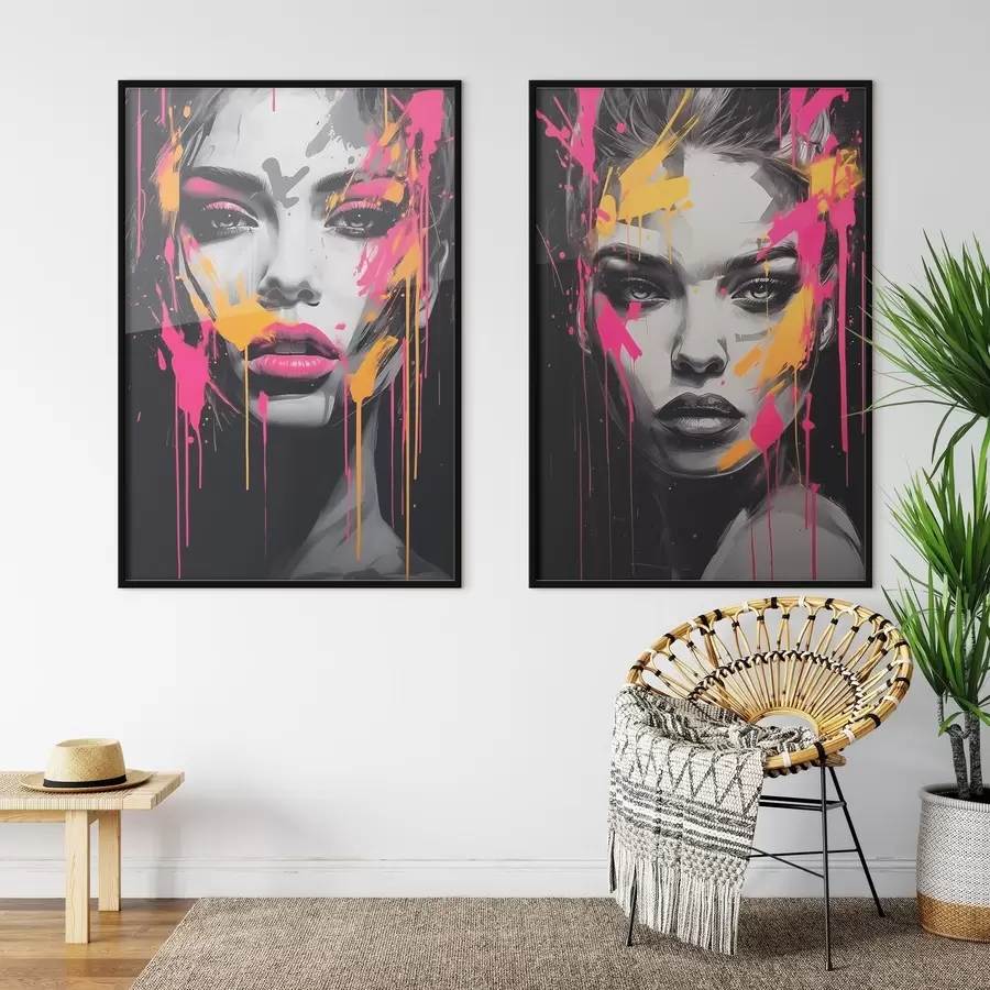 Fotobehang Portretten in verf d00584