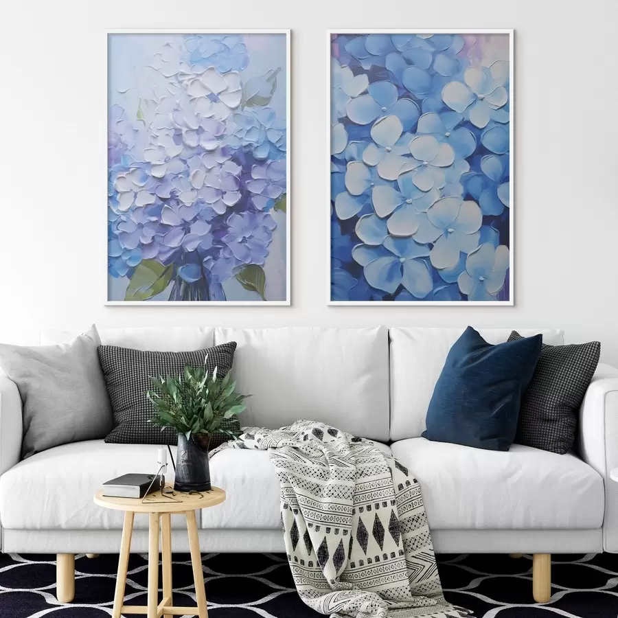 Fotobehang Hortensia imitatieschilderij d00591