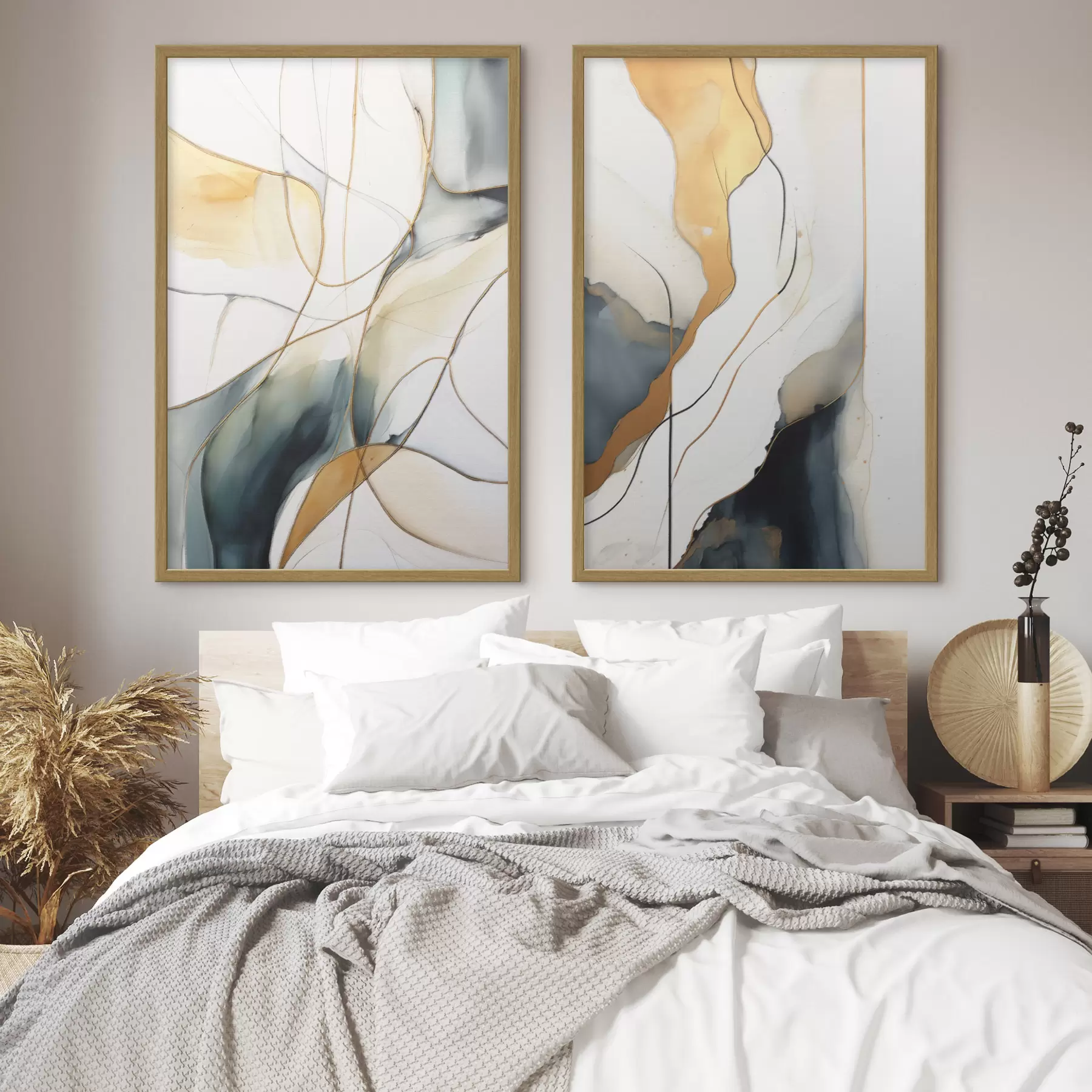 Fotobehang Abstractie met aquarelwassen d00595