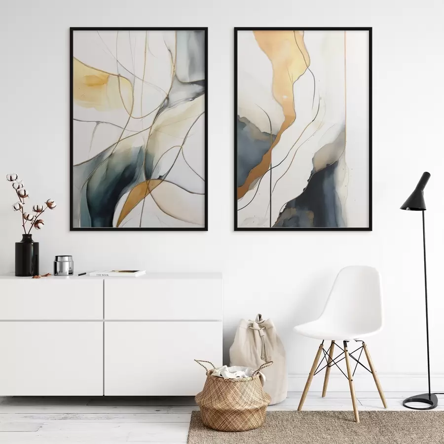 Fotobehang Abstractie met aquarelwassen d00595