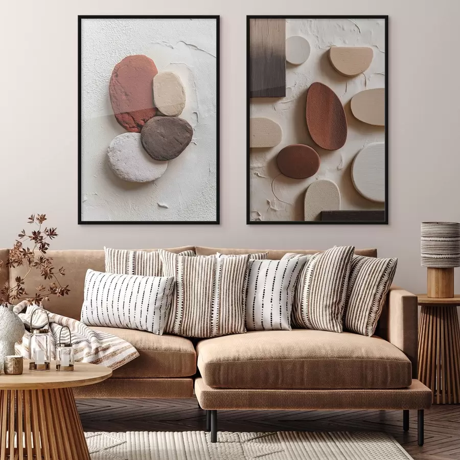 Fotobehang Abstracte composities met volumetrische geometrische vormen op een getextureerde achtergrond d00597